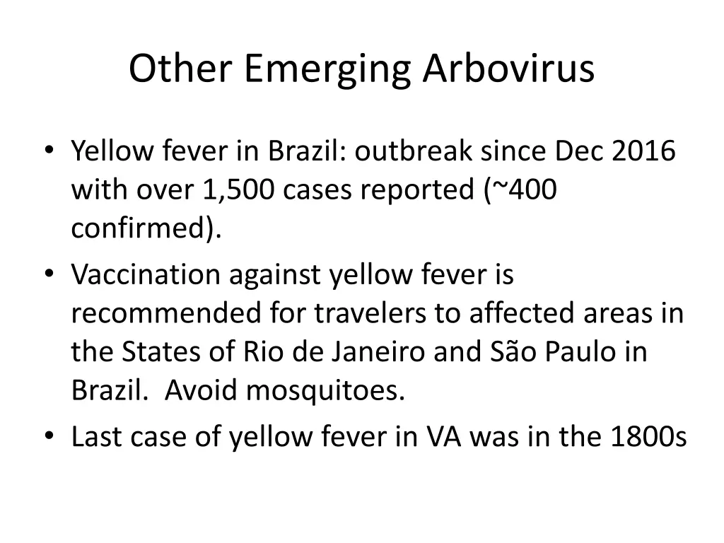 other emerging arbovirus