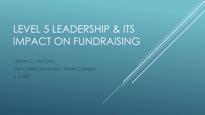 level 5 leadership its impact on fundraising