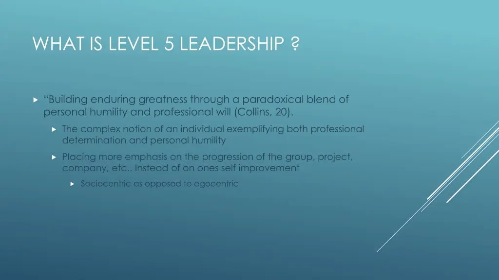 what is level 5 leadership