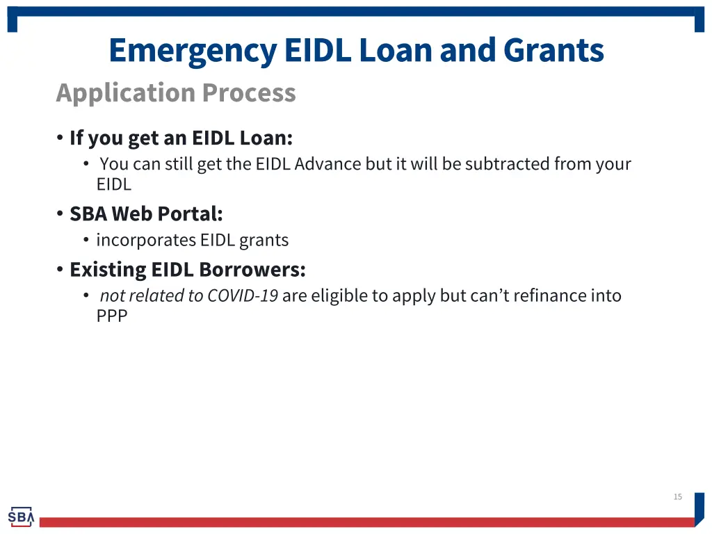 emergency eidl loan and grants application process