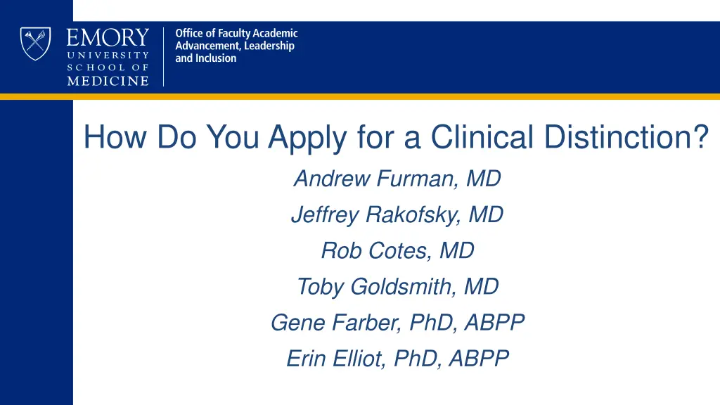 how do you apply for a clinical distinction