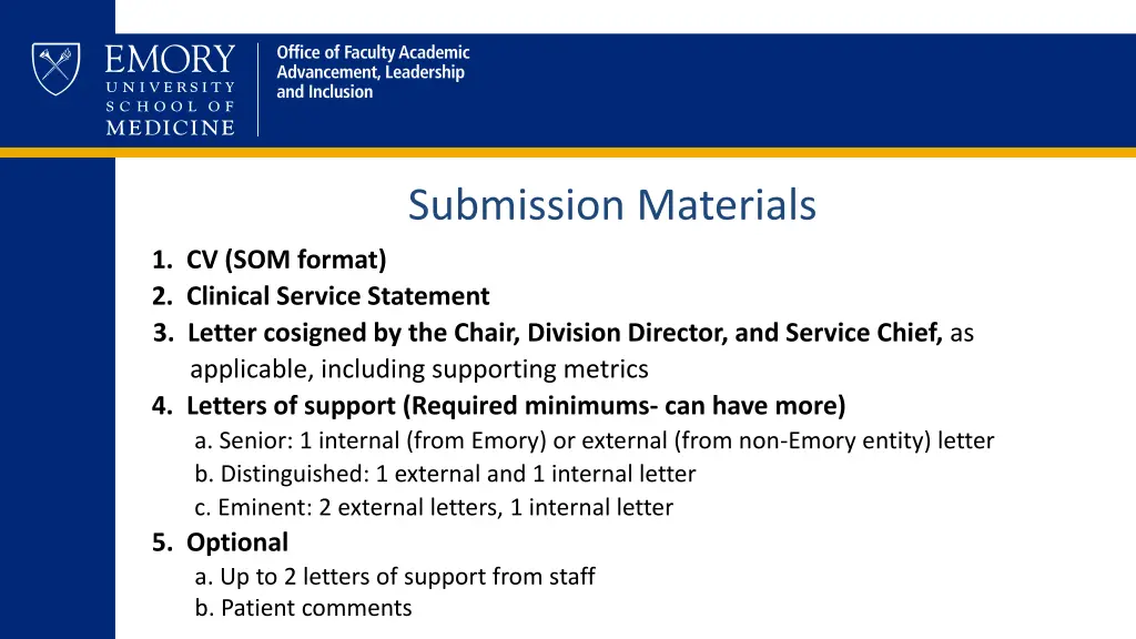 submission materials