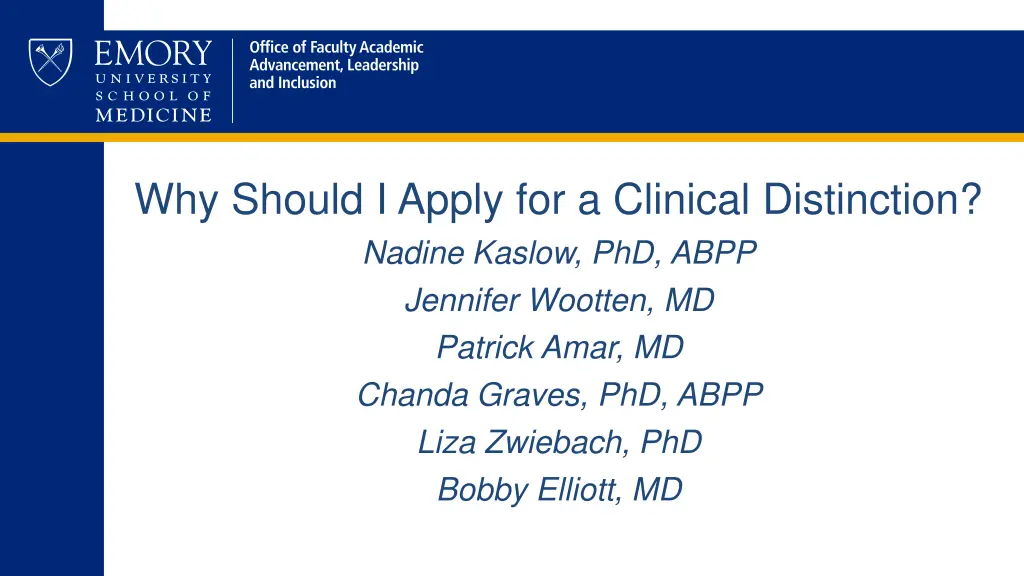 why should i apply for a clinical distinction