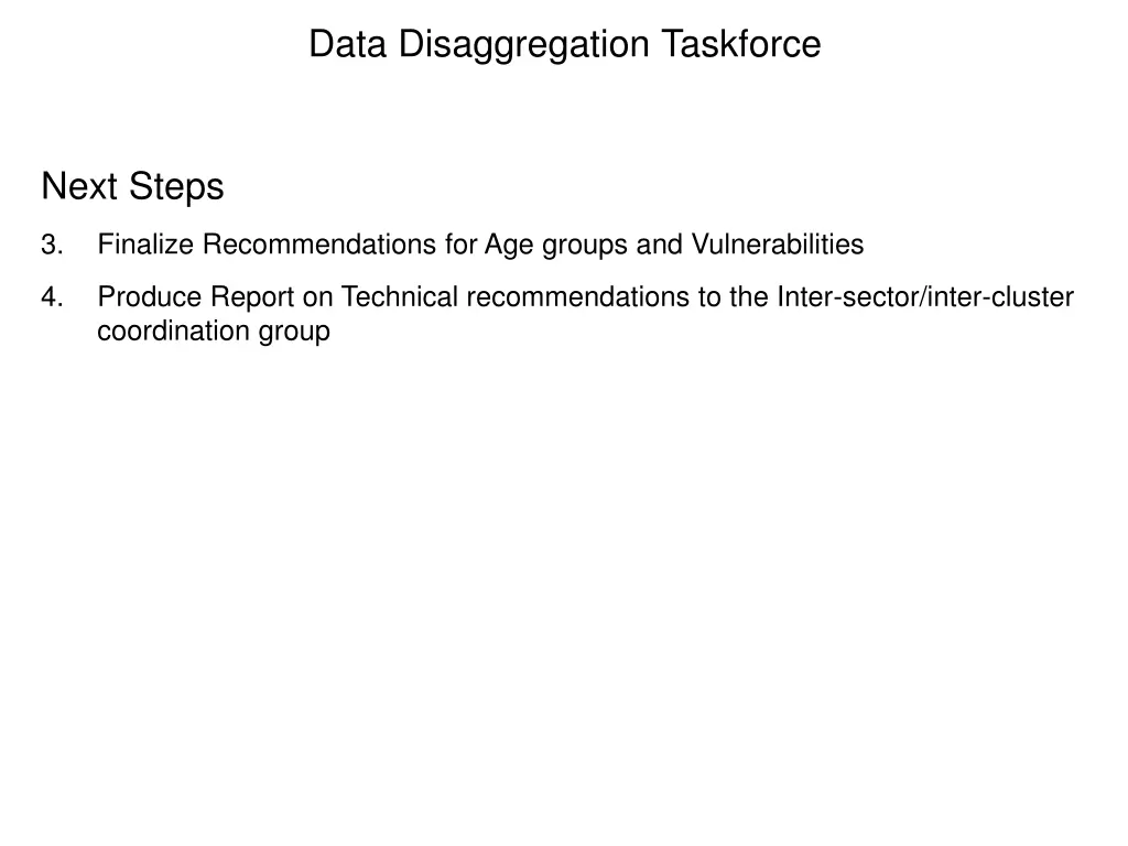 data disaggregation taskforce 2