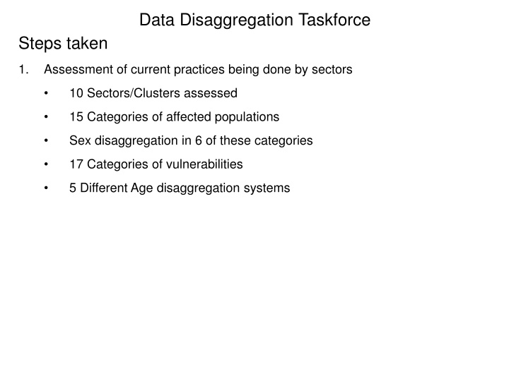 data disaggregation taskforce