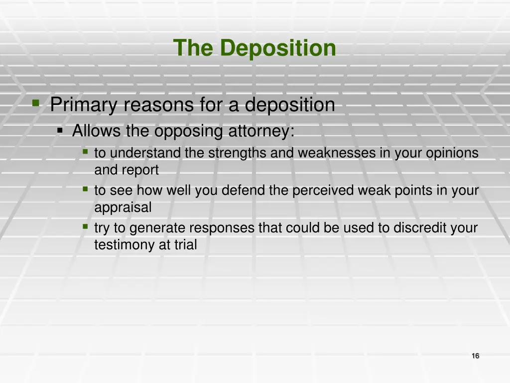 the deposition 1