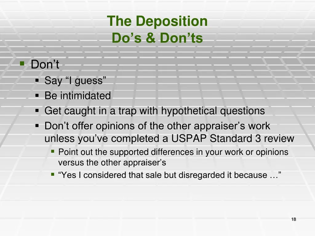 the deposition do s don ts 1