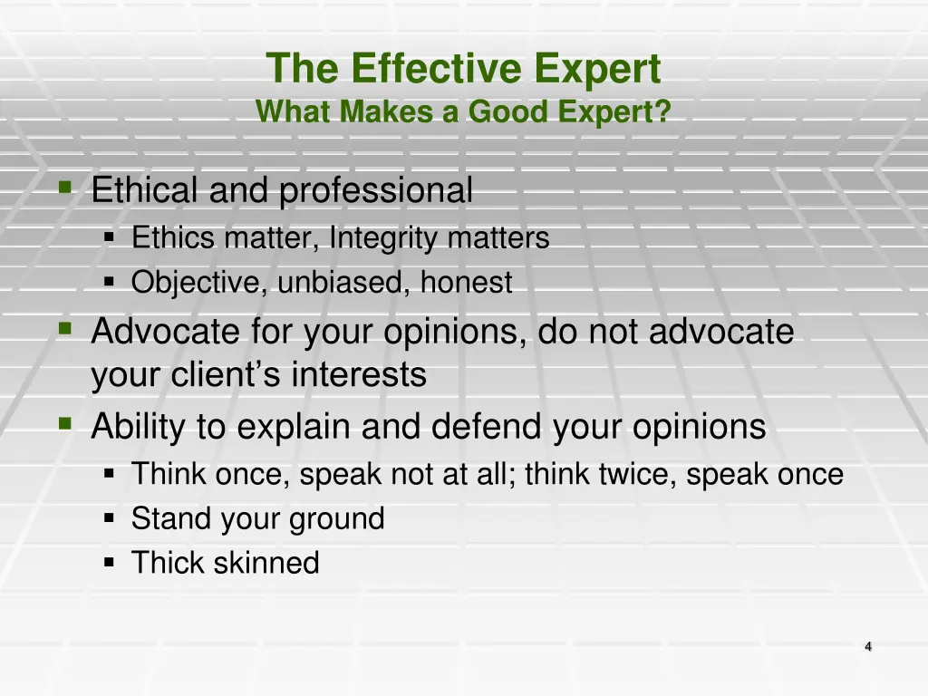 the effective expert what makes a good expert 1