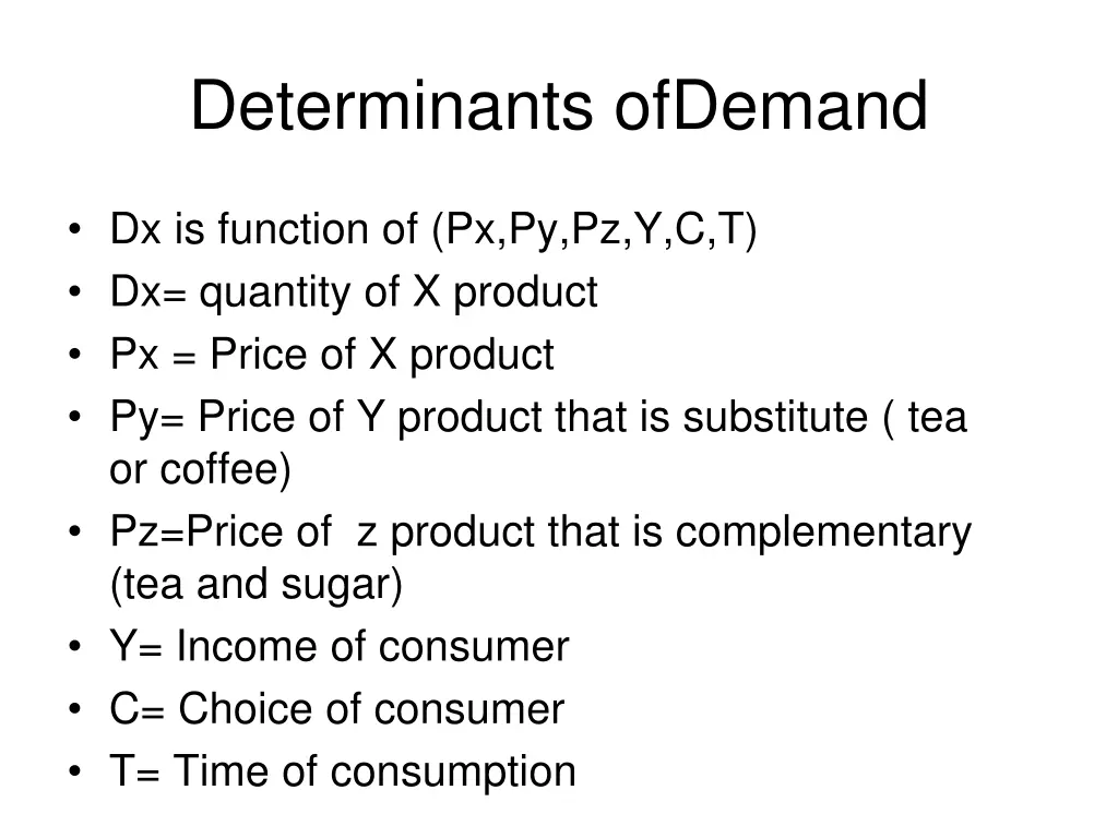 determinants ofdemand