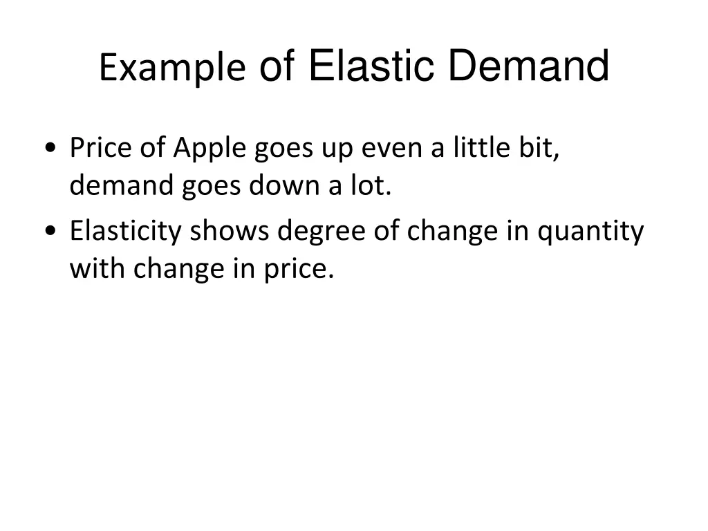 example of elastic demand