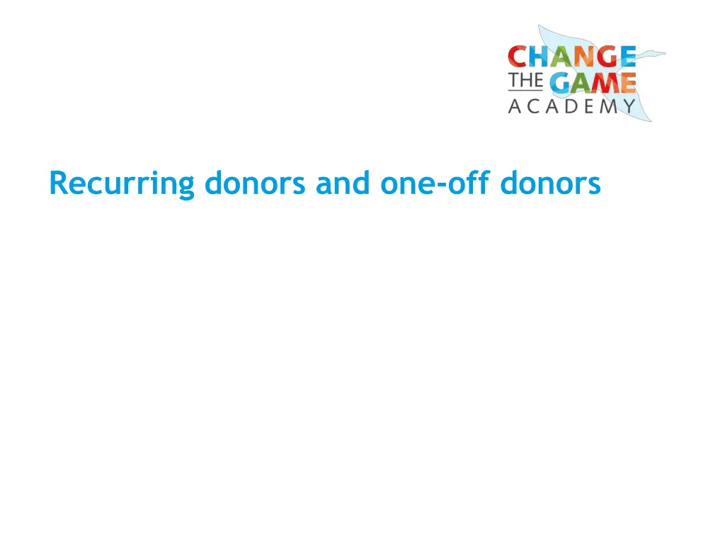 recurring donors and one off donors