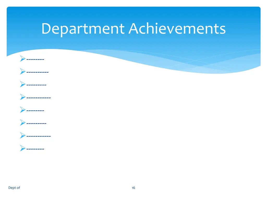 department achievements