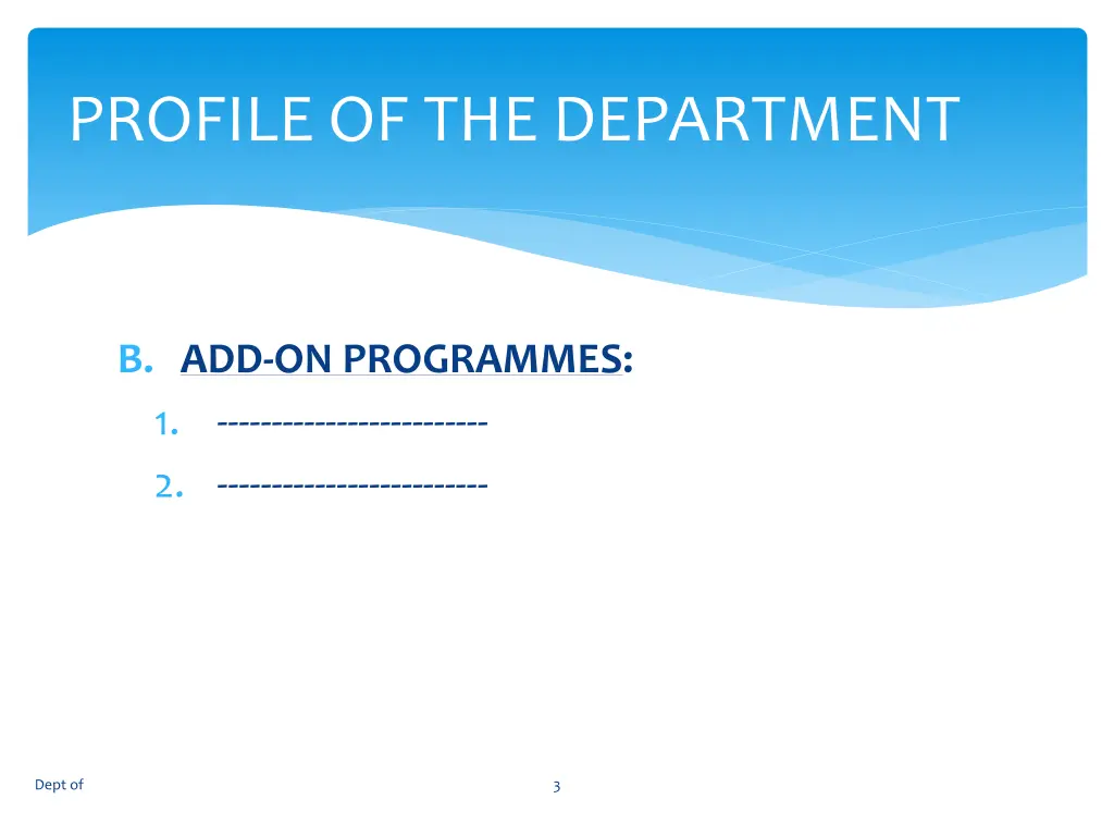 profile of the department 1