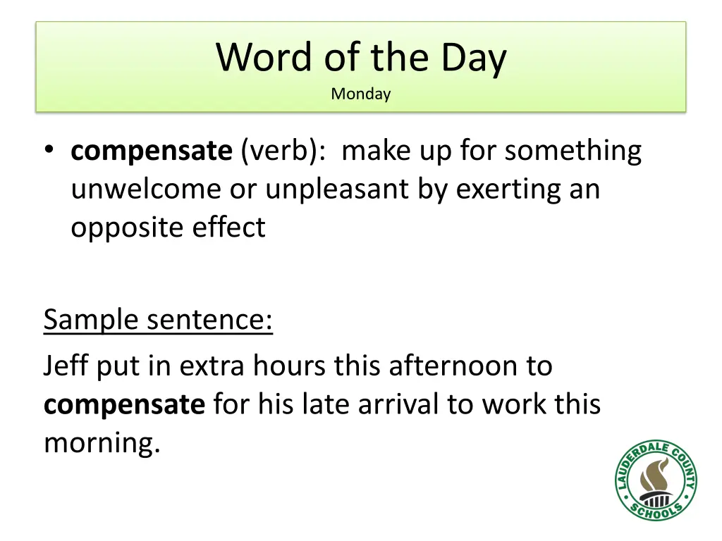 word of the day monday