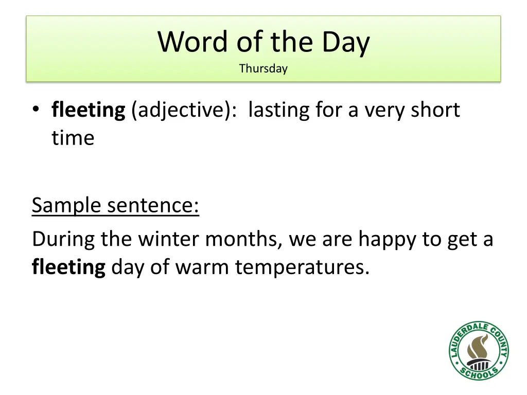 word of the day thursday