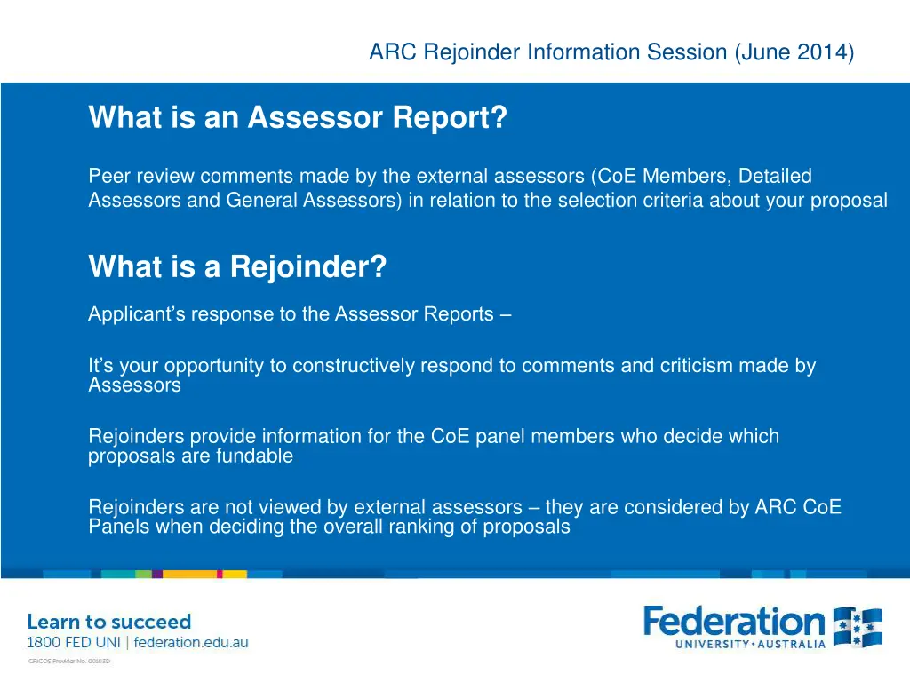 arc rejoinder information session june 2014 1