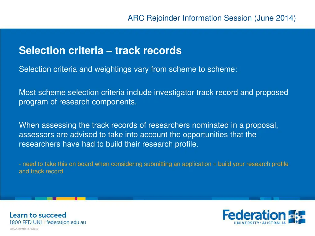 arc rejoinder information session june 2014 10