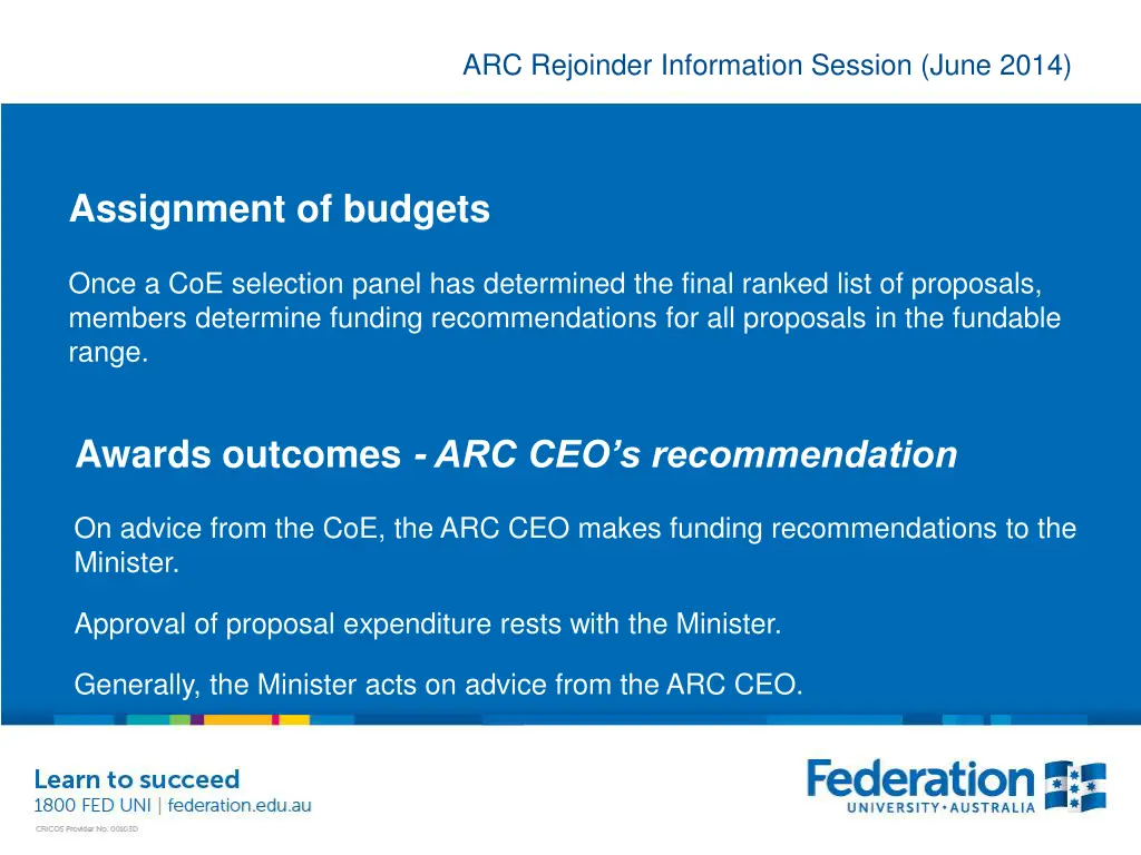 arc rejoinder information session june 2014 15