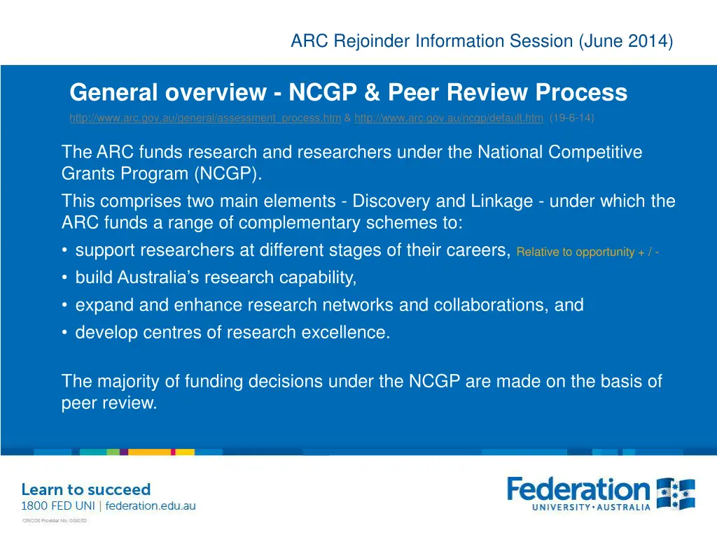 arc rejoinder information session june 2014 2