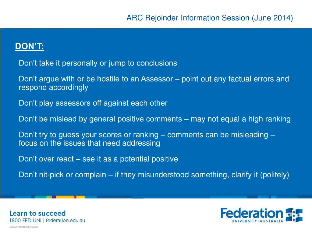 arc rejoinder information session june 2014 27