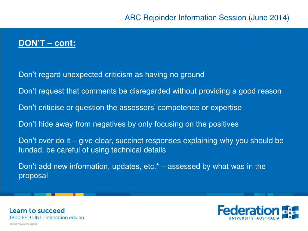 arc rejoinder information session june 2014 28