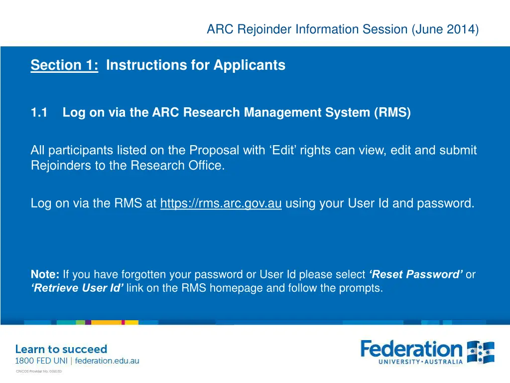 arc rejoinder information session june 2014 33