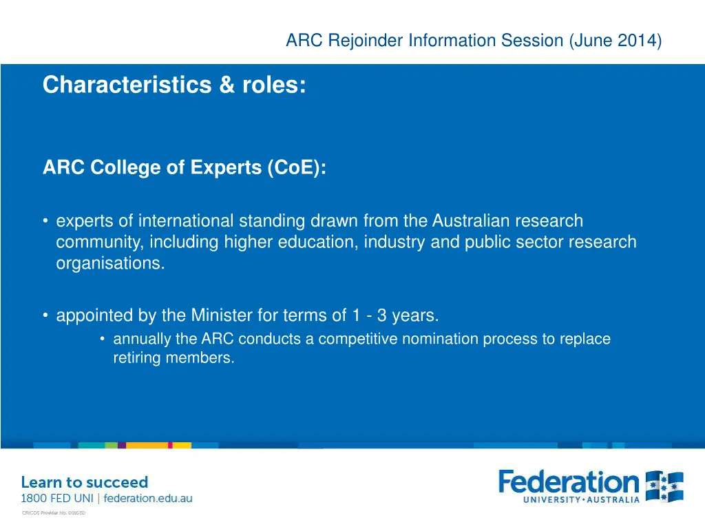 arc rejoinder information session june 2014 4