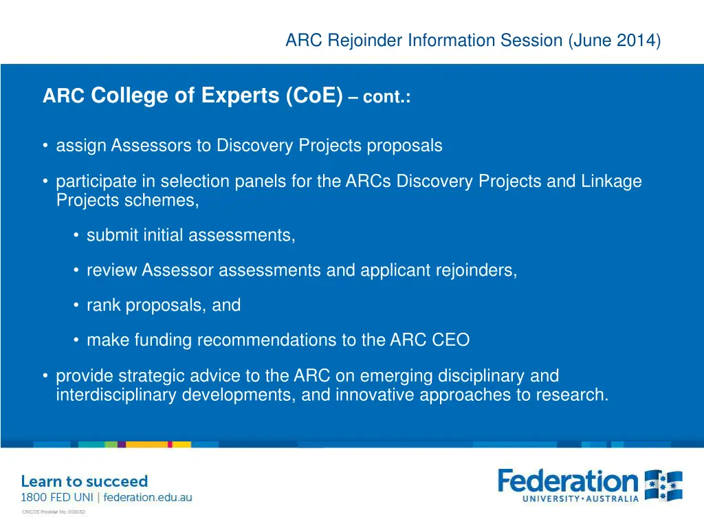 arc rejoinder information session june 2014 5