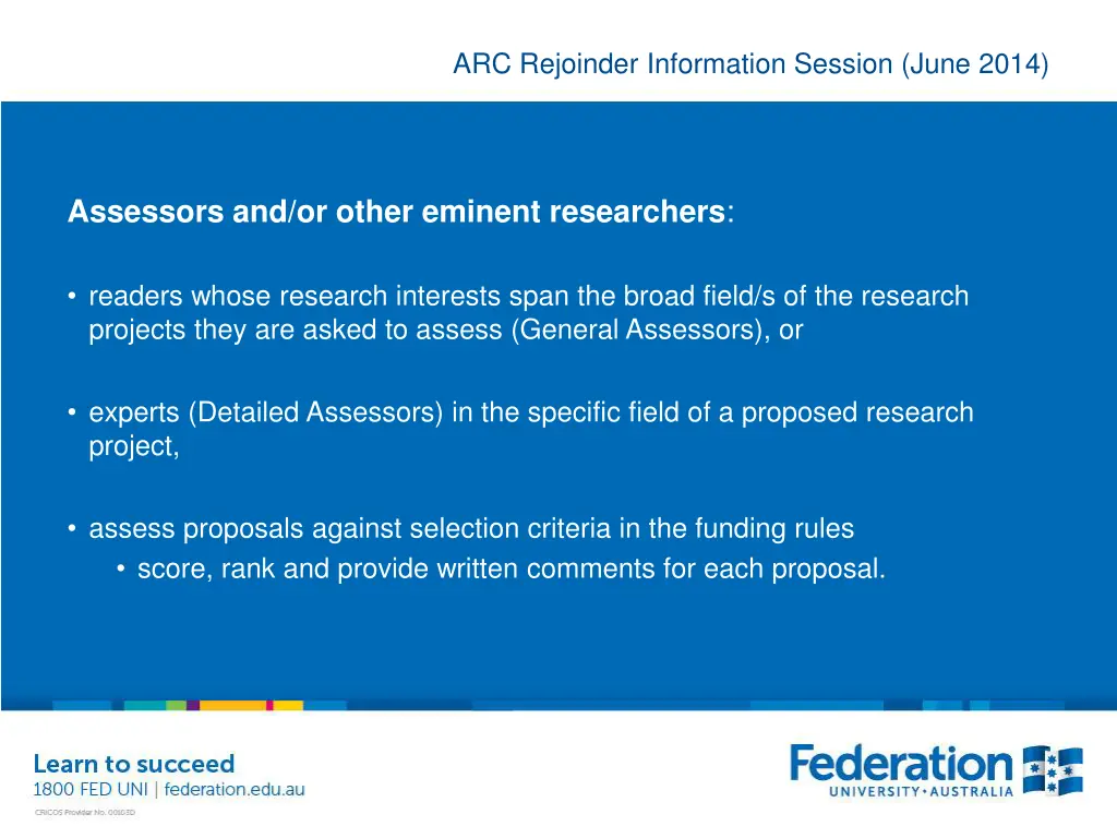 arc rejoinder information session june 2014 6