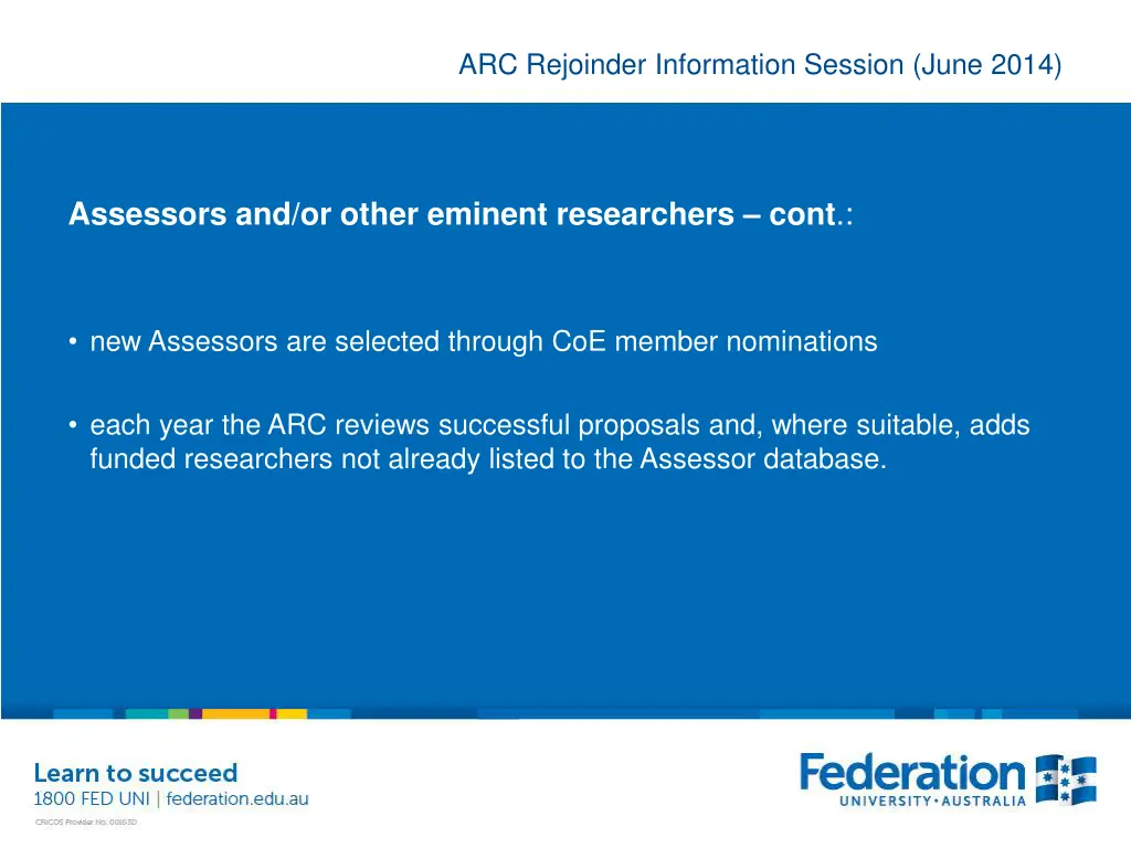 arc rejoinder information session june 2014 7