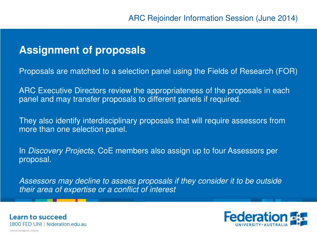 arc rejoinder information session june 2014 8