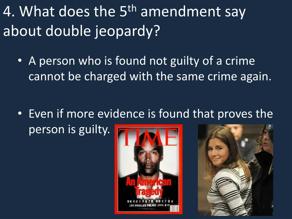 4 what does the 5 th amendment say about double