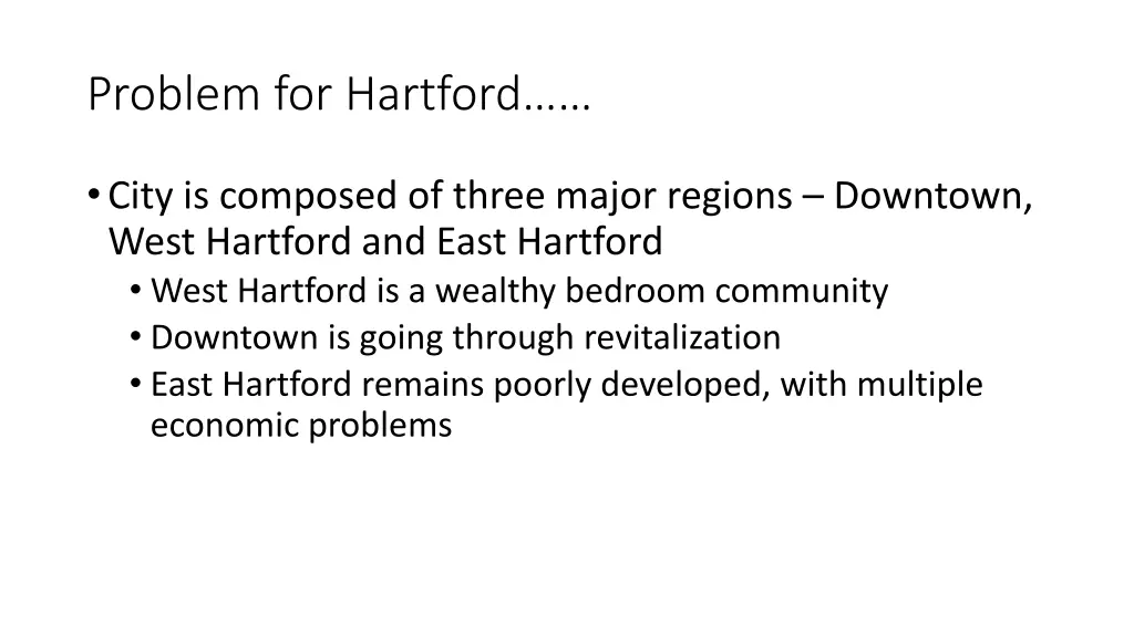 problem for hartford