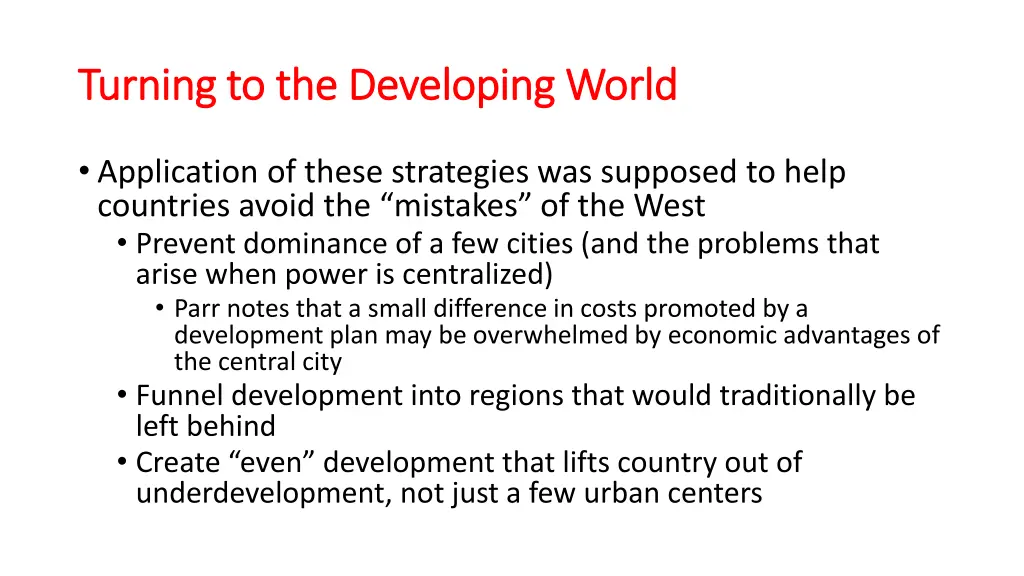 turning to the developing world turning