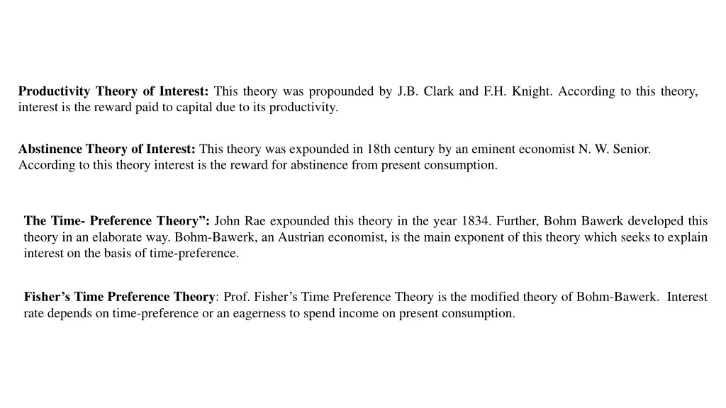 productivity theory of interest this theory