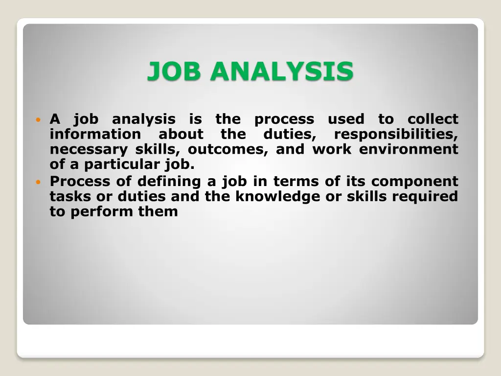 job analysis