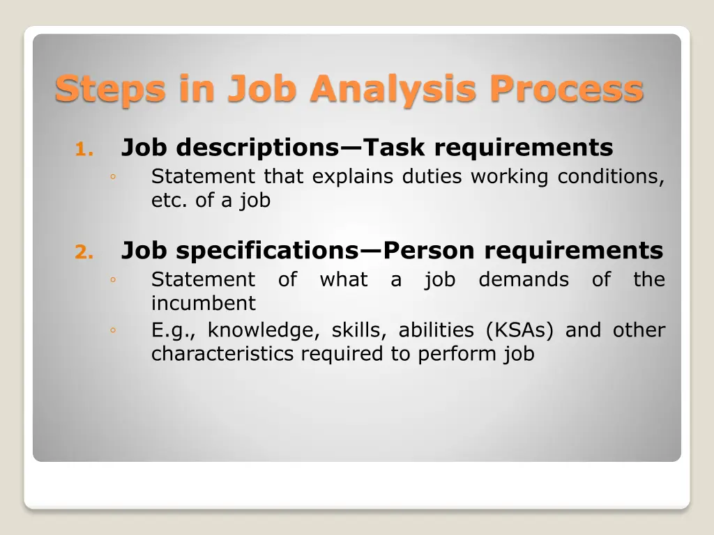 steps in job analysis process