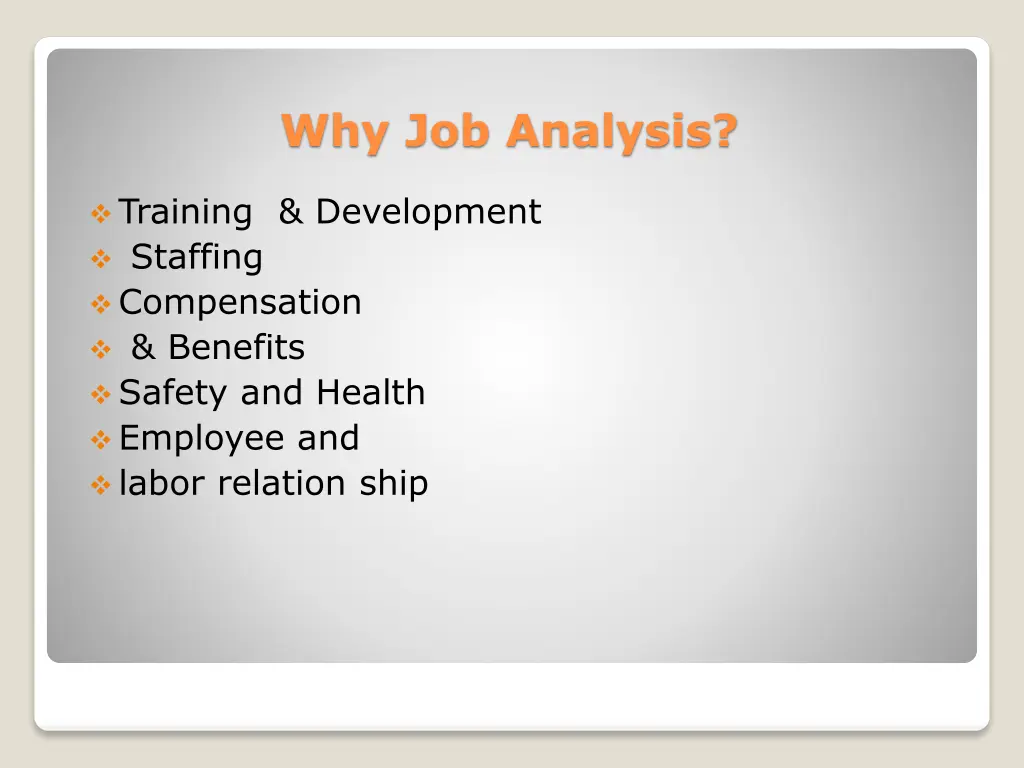 why job analysis