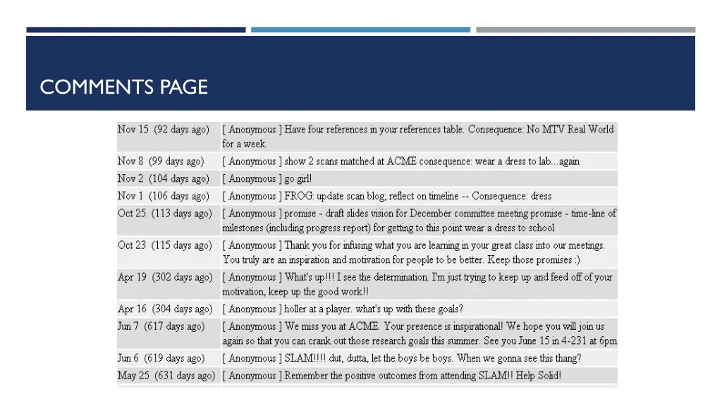 comments page