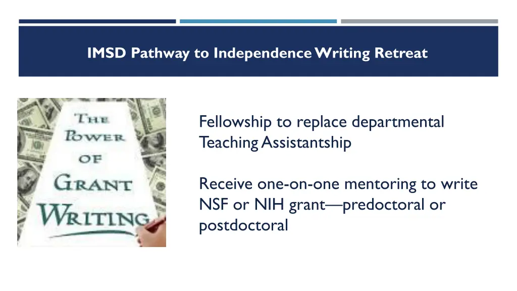 imsd pathway to independence writing retreat