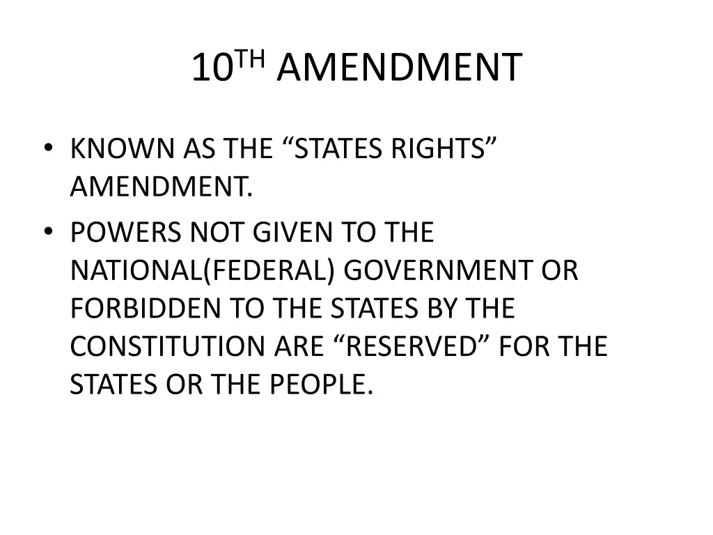 10 th amendment