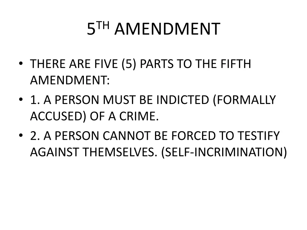 5 th amendment