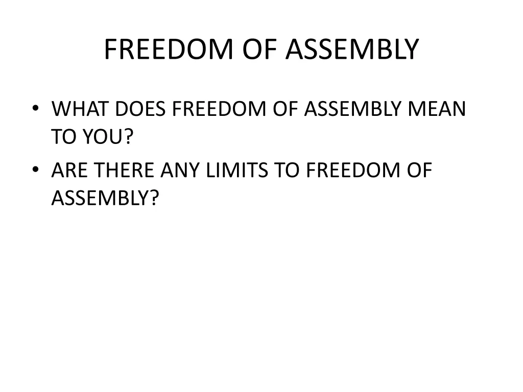 freedom of assembly