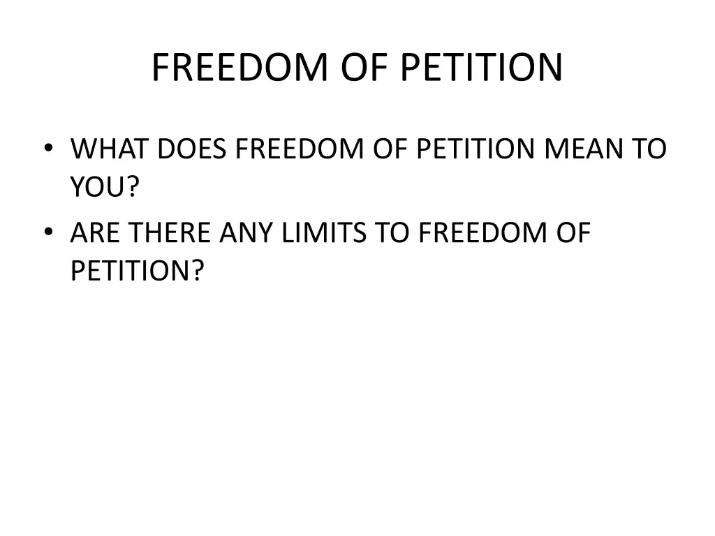 freedom of petition