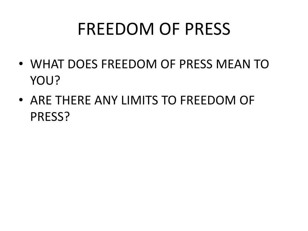 freedom of press 1