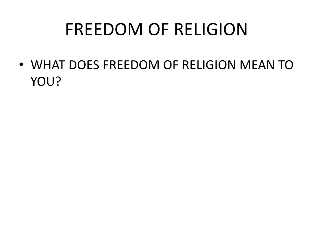 freedom of religion 1