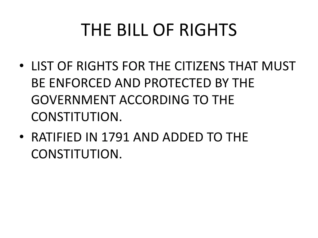 the bill of rights