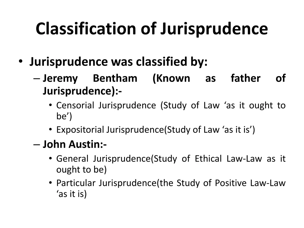 classification of jurisprudence