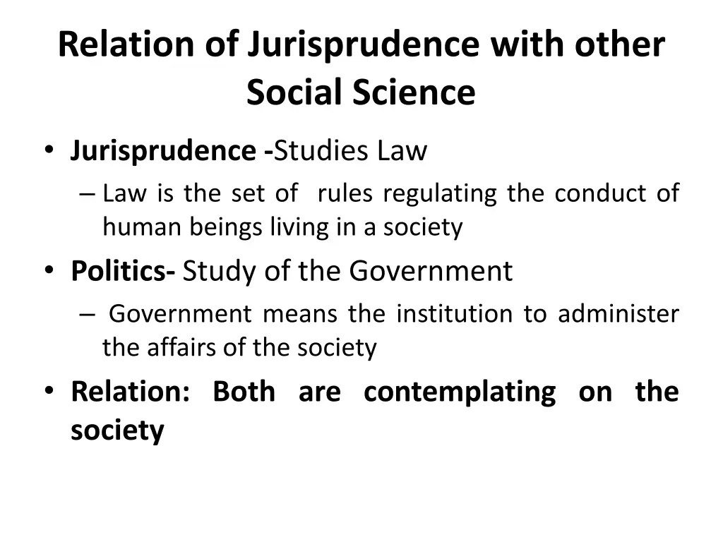 relation of jurisprudence with other social 1