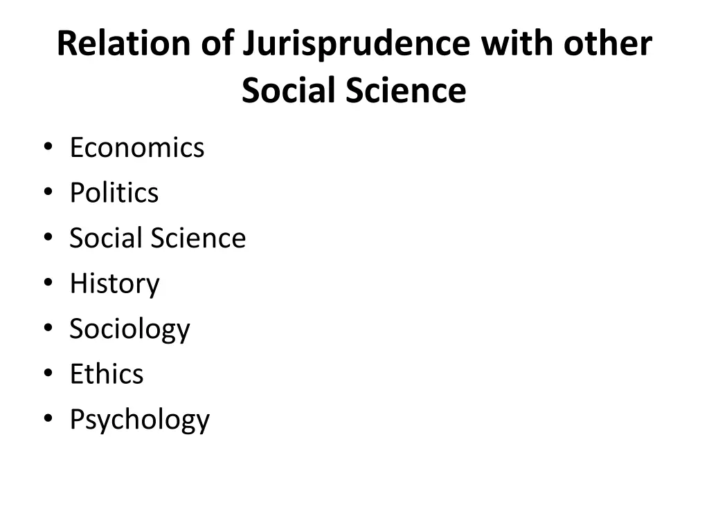 relation of jurisprudence with other social